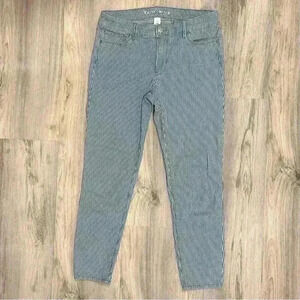 White House Black Market WHBM Slim Crop Pants Light Blue Pinstripe Jeans Size 6